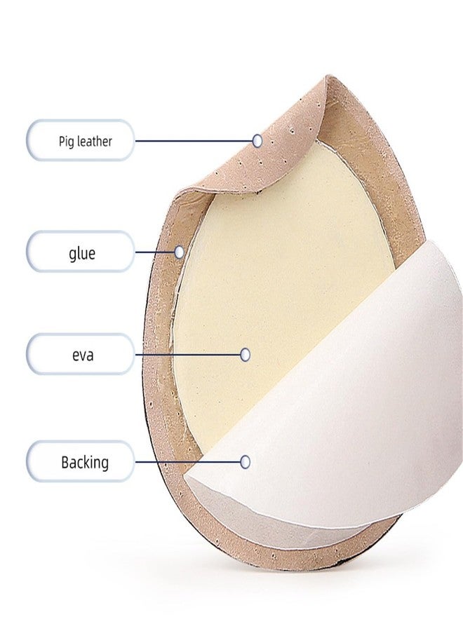 Xemz Leather Metatarsal Foot Pads, 3 Pairs Comfortable Metatarsal Pads Ball of Foot Cushions, Self-Adhesive Leather Foot Pads Forefoot Support Cushions for Mortons Neuroma Foot Pain Relief Protection Pads - Image 3